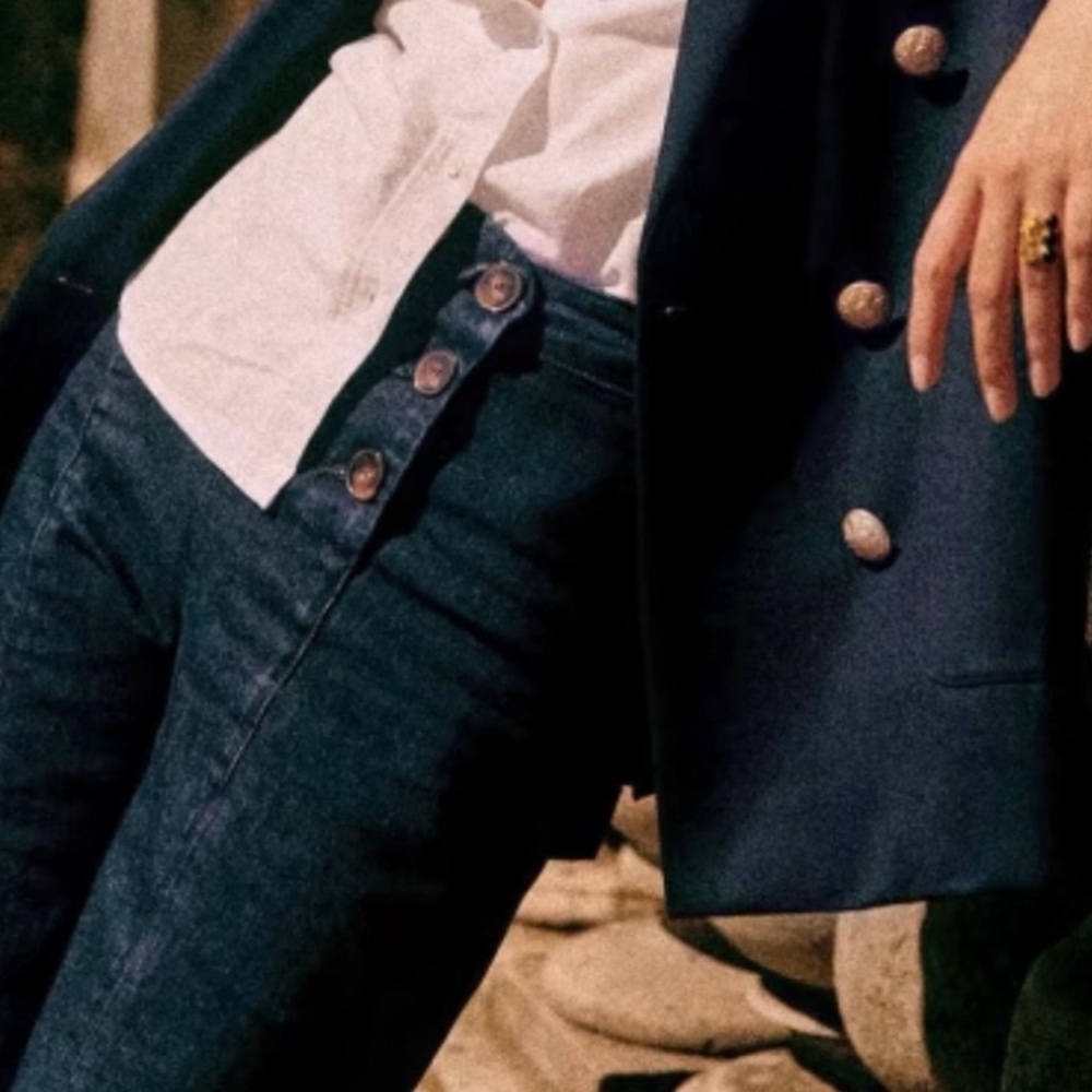 Sézane Le Parisien raw washed organic cotton jeans